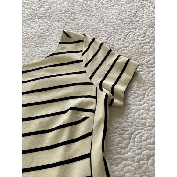 Banana Republic Factory Striped Bodycon Dress Size 8 White Knee Length - Picture 6 of 11